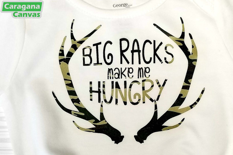 "Big racks make me hungry" on baby body suit