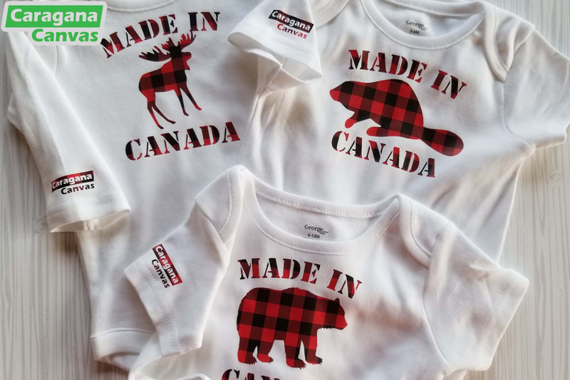 Made in Canada on baby body suit