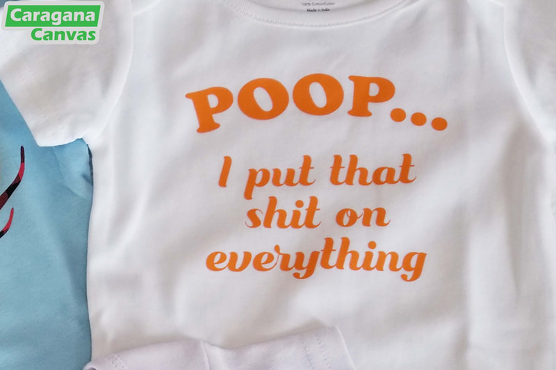 "Poop...I put that shit on everything" on baby body suit