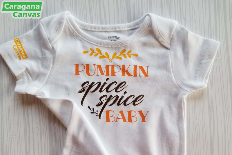 "Pumpkin spice spice baby" on baby body suit