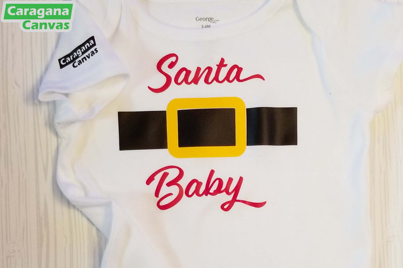 "Santa Baby" on baby body suit
